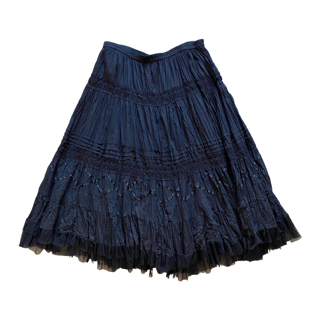 Black tiered maxi skirt